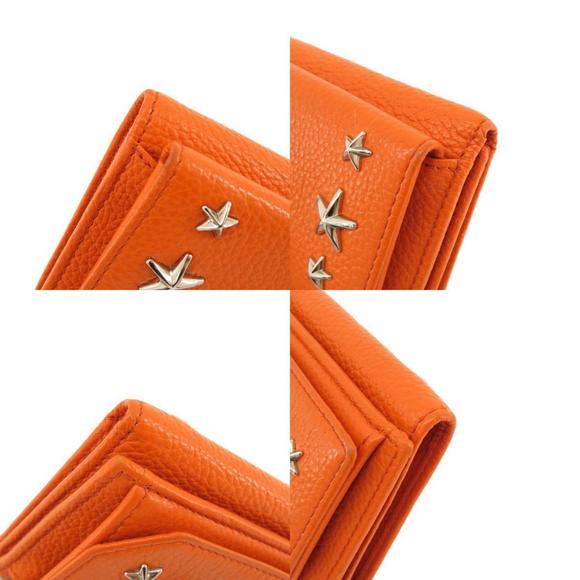 Jimmy Choo Star Motif Bifold Wallet Leather Women's - Picture 10 of 10